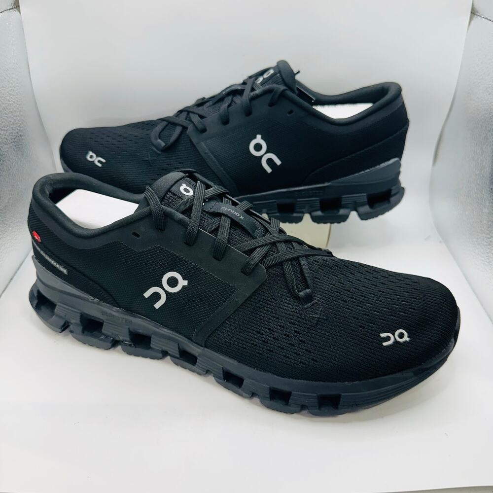 On Running Cloud X 4 Training Athletic Sneaker Shoes Black | Men's Size 12 US